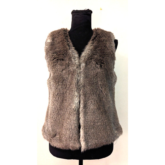 Talula Jackets & Blazers - Talula sz S Faux Fur Vest lined soft browns gray ivory 1959